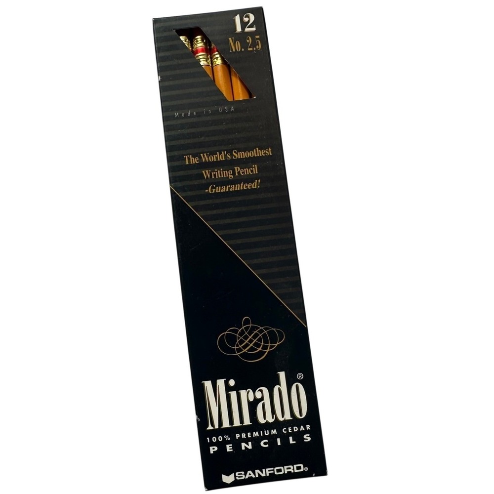Sanford Mirado No. 2.5 Pencils 12 Pack Yellow Premium Cedar Vintage‎ 1998 USA
